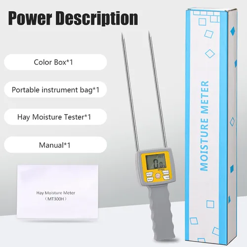 Miniatura 4 de Probador de humedad de heno – Medidor de humedad portátil de doble sonda para heno con compensación de temperatura y humedad – Para balas de heno