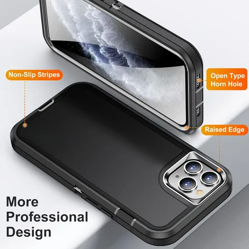 Miniatura 5 de Funda para iPhone 11 Pro Max para hombre, híbrida a prueba de caídas resistente, resistente, a prueba de golpes, ajuste delgado, funda protectora
