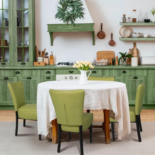 Miniatura 2 de LUCKYERMORE Juego de 2 sillas de comedor tapizadas, sillas de comedor de cocina sin brazos, silla Parsons con respaldo alto de piel sintética