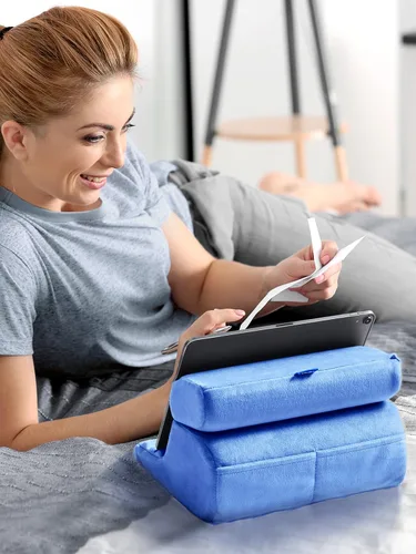 Miniatura 3 de UGREEN - Soporte de tableta para almohada en la cama con soporte suave para el regazo con 3 ángulos de visión ajustables, accesorios para el hogar