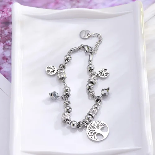 Miniatura 3 de Pulseras elásticas para mujer pulsera de cristal de acero inoxidable para niñas pulsera elástica de regalo para amigas cristal Sin gemas