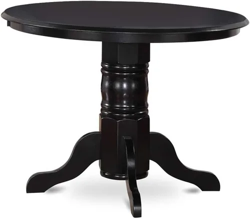 Miniatura 3 de East West Furniture SHBR3-BLK-17 - Juego de mesa de comedor de 3 piezas contiene una mesa de comedor redonda con pedestal y 2 sillas tapizadas