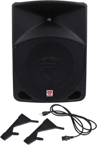 Rockville Paquete RPG10: Altavoces PA de DJ activos de 2 vías alimentados de 10 pulgadas - 600 W pico / 150 W RMS por gabinete, amplificador clase
