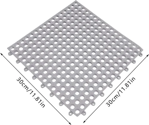 Miniatura 6 de Paquete de 24 tapetes entrelazados para bañera, tapete impermeable de PVC suave de 11.8 pulgadas, tapete de suelo de ducha con agujeros de drenaje