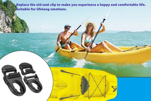 Miniatura 7 de Kit de reparación de asiento de kayak, clips de asiento y ganchos. Adecuado para paquete de emociones de por vida (4 juegos en negro)