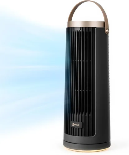 Miniatura 9 de LEVOIT Tower Fan for Bedroom, 20dB Quiet Desk Fan with 23ft/s, Portable & Easy to Carry, 3-Angle & 4-Speed Mini Oscillating Fan, DC Motor
