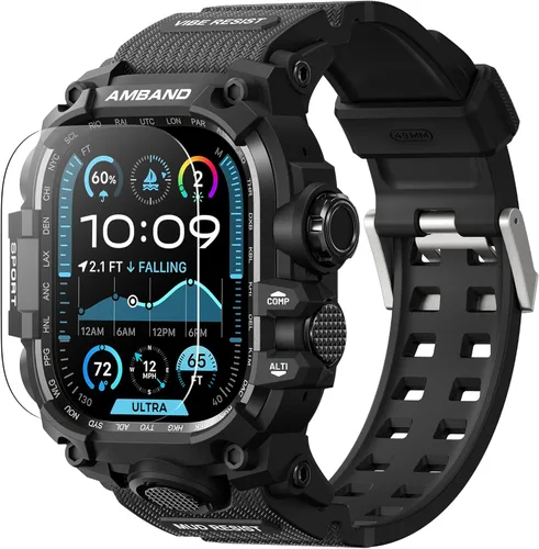 Miniatura 28 de amBand Funda resistente con correa para Apple Watch de 1.732 pulgadas, compatible con iWatch Series SE 3/SE 2ª generación, SE/6/5/4, protección