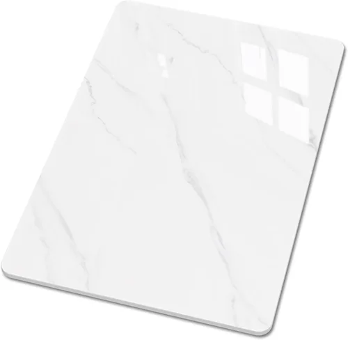Miniatura 23 de Square Table Top, 19.6” White Sintered Stone Tabletop, DIY Replacement & Cover Marble Desktop, Scratch & Wear Resistant, Suitable for Indoor &