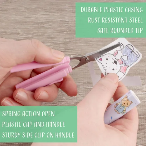 Miniatura 5 de Mini Pen Tijeras portátiles de seguridad de viaje – Gatito de jardín, gatito juguetón y cachorro de chef – 1 par cada uno