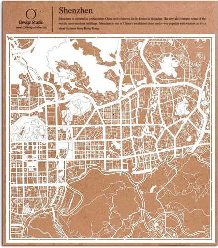 Miniatura 12 de O3 Design Studio Aberdeen - Mapa de papel cortado en papel blanco de 12 x 12 pulgadas