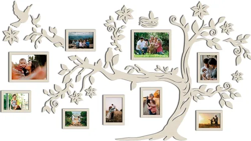 Miniatura 15 de JustLikeWood Decoración grande para el hogar, árbol genealógico de madera con marco, decoración estándar para salas de casa, calcomanías de pared