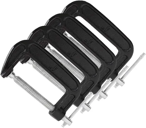 Juego de abrazaderas en C de 4 pulgadas, abrazadera C de acero resistente, abrazaderas de fuerza industrial C para carpintería, soldadura y