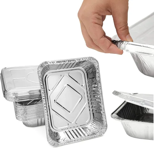 Miniatura 8 de Sartenes de papel de aluminio de 9 x 13 pulgadas (paquete de 30) – Sartenes de aluminio desechables con alta conductividad térmica para asar a