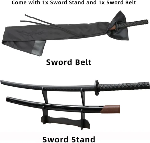Miniatura 3 de con funda de espada Katana, aproximadamente 41 pulgadas, hoja de polipropileno de alta dureza para realizar accesorios de cosplay Aikido