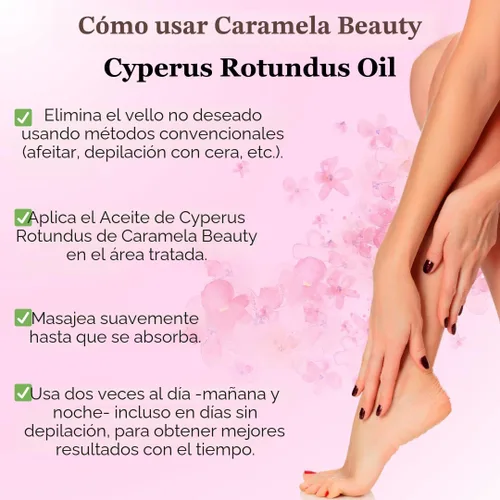 Miniatura 6 de Aceite de Cyperus Rotundus Natural Caramela Beauty - 60ml de Aceite Natural de Cyperus Rotundus para Depilación, Hidratante y Calmante, Aceite