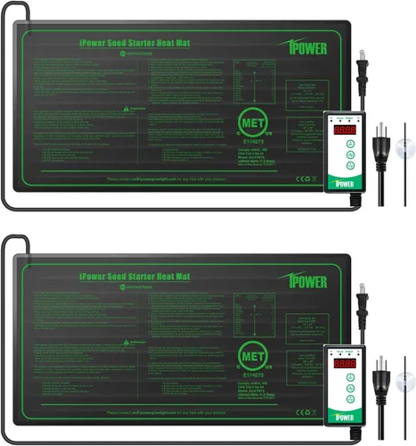 Miniatura 19 de iPower Alfombrilla térmica duradera e impermeable para plántulas, almohadilla hidropónica cálida para un inicio eficiente de semillas, uso