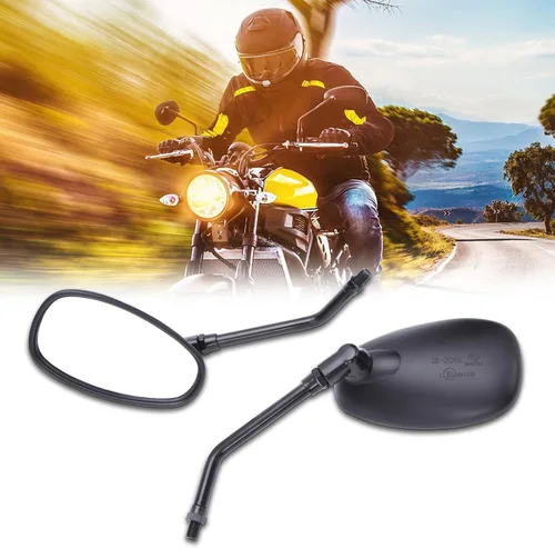Miniatura 7 de DREAMIZER Espejo Negro de Motocicleta de 10mm Universal Espejos Retrovisores Laterales de Motocicleta Compatible con Street Bike Scooter Cruiser