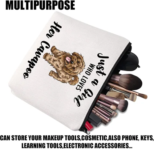Miniatura 4 de JYTAPP Cavapoo - Bolsa de maquillaje para amantes de los animales, regalos solo una chica que ama a su Cavapoo, bolsa de cosméticos Cavapoo