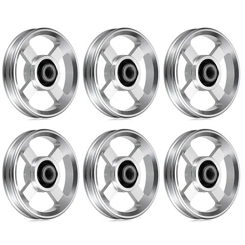 Miniatura 9 de OwnMy Juego de 2 ruedas de polea de aleación de aluminio de 3.740 in, sistema de polea para gimnasio en casa, máquinas de ejercicio, equipos
