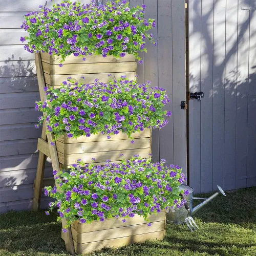 Miniatura 3 de Grunyia 10 paquetes de flores artificiales de narcisos para exteriores (azul)