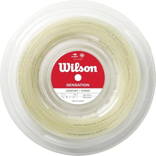 Miniatura 17 de Wilson Sensation - Juego de cuerda para raqueta de tenis y carrete de 200 m Blanco