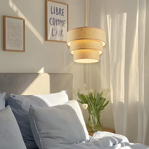 Miniatura 5 de Lámpara colgante enchufable, lámpara colgante con interruptor regulable, accesorios de luz colgante con cable de 15 pies, luz colgante con pantalla