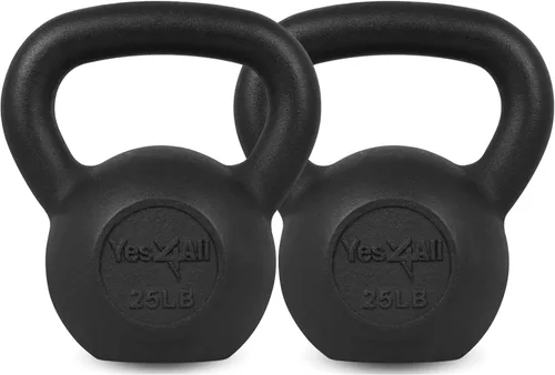 Miniatura 23 de Yes4All Pesa rusa de hierro fundido, pesas rusas para entrenamiento de fuerza 5-80 libras (5, 10, 15, 20, 25, 30, 35, 40, 45, 50, 60, 70, 80 libras)