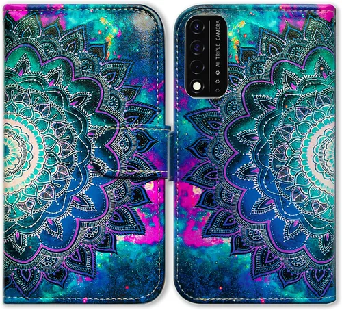 Miniatura 16 de Bcov Funda para Revvl V+ 5G, diseño de pájaro negro y verde con tapa para teléfono con ranura para tarjetero y soporte para T-Mobile ReVVL V Plus 5G