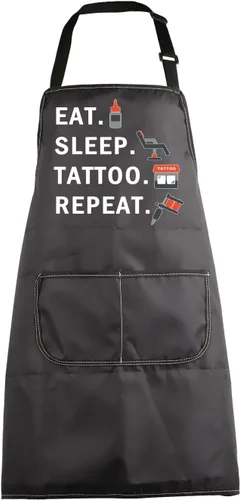 Miniatura 10 de Delantal de tatuaje, regalo para artista, divertido, comer, dormir, tatuaje, repetición, tatuaje, regalo de tatuaje para amantes del tatuaje, regalo