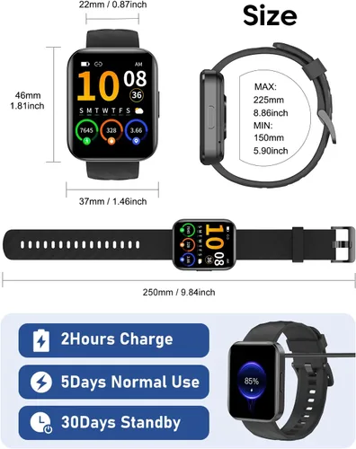 Miniatura 8 de Relojes inteligentes para mujeres y hombres con Bluetooth llamadas telefónicas compatibles con teléfonos iPhone/Android, monitor de ritmo cardíaco