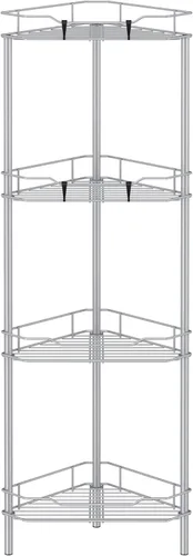 Miniatura 36 de HuggieGems Estante Organizador de Esquina para Ducha de 2 Niveles con Ganchos, Soporte de Estantes de Baño, Negro