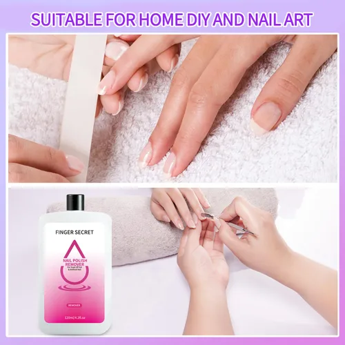 Miniatura 6 de Finger Secret - Removedor de esmalte de uñas de gel, 4.1 fl oz, líquido mágico para quitar el esmalte de uñas de gel, removedor de gel fácilmente