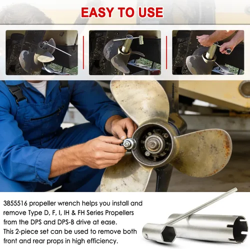 Miniatura 4 de Kit de herramientas de doble propulsión 3855516 Llave de hélice para Volvo Penta D F Duoprop