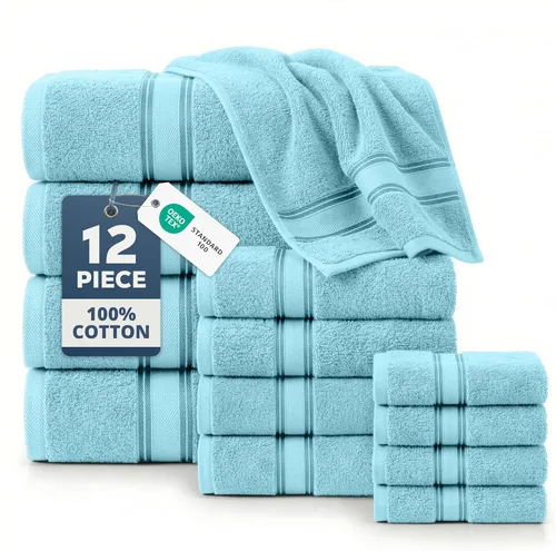 Miniatura 66 de Lane Linen Juego de 4 toallas de baño de 100 % algodón (35 x 66 pulgadas), juego de toallas de baño extragrandes de algodón sin torsión, secado Gris