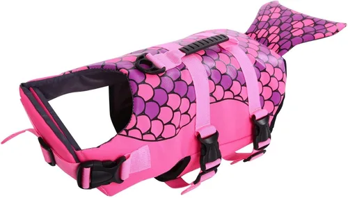 Miniatura 27 de Queenmore - Chaleco salvavidas Ripstop de tiburón para perro, ajustable, con alta flotabilidad y asa de rescate duradera, para perros pequeños