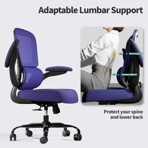 Miniatura 6 de Silla de oficina – Silla de escritorio ergonómica con soporte lumbar ajustable, silla de computadora de malla, silla ejecutiva para oficina en casa