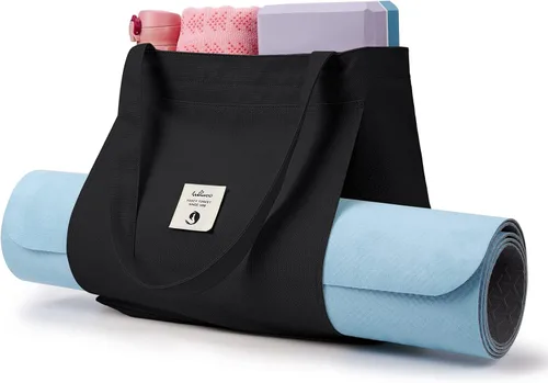 Miniatura 5 de Bolsas de yoga WLLWOO WLLWOO para mujeres con porta-mats de yoga, bolsa de lona para llevar, para pilates, para el hombro, para viajes, oficina