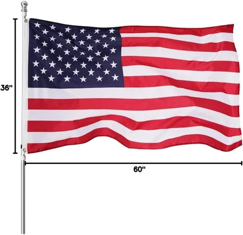 Miniatura 8 de Bandera americana de 2 x 3 pies para interiores y exteriores - Banderas de Estados Unidos de poliéster y nailon - Bordes de doble costura con ojales
