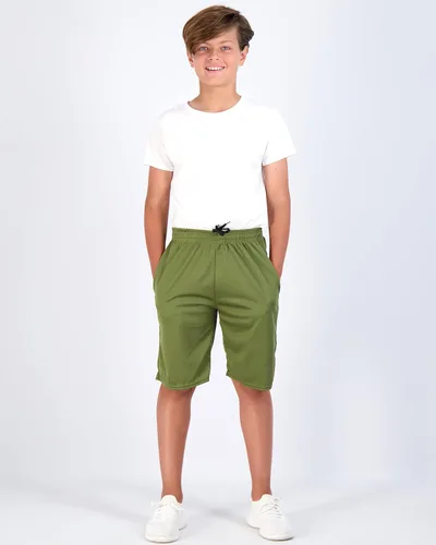 Miniatura 3 de Real Essentials Pantalones cortos de baloncesto para niños, con malla y bolsillos, 5
