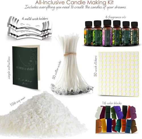 Miniatura 2 de Hearth & Harbor Cera de Vela de Soja Orgánica para Hacer Velas, Suministros Premium de 10 Libras para Hacer Velas Naturales, Sin Cera de Abeja, Sin