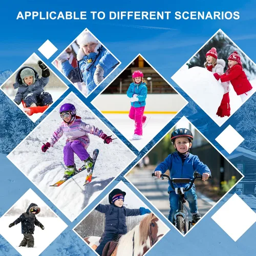 Miniatura 5 de LUVNFUN Pasamontañas de esquí de doble capa de forro polar para niños y niñas