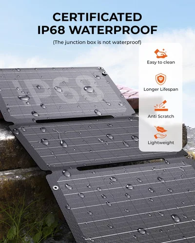 Miniatura 4 de Cargador de panel solar BigBlue de 30 W [Actualizado] con carga rápida USB-A y USB-C, puertos DC, SolarPowa 30 panel solar portátil, resistente al