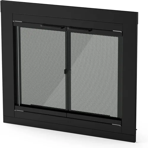 Miniatura 9 de Stanbroil Puerta de Chimenea de Cristal Estilo Bi-fold, Acabado Negro, Grande, Puerta de Pantalla Decorativa para Chimenea y Accesorios