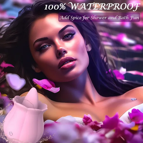 Miniatura 6 de Juguetes Sexuales Vibrador Dildo Rosa, Juguete para Adultos con 10 Velocidades de Vibración para Mujeres Clítoris Pezón, Juguete Sexual de Lengua