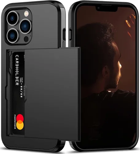 Miniatura 36 de Nvollnoe Funda para iPhone 13 con Portarjetas [Almacena 5 Tarjetas] Funda Cartera de Doble Capa Resistente de Servicio Pesado a Prueba de Golpes