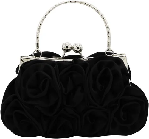 Miniatura 8 de Buddy - Bolso de mano de satén suave para mujer, con forma de rosa, para boda, fiesta