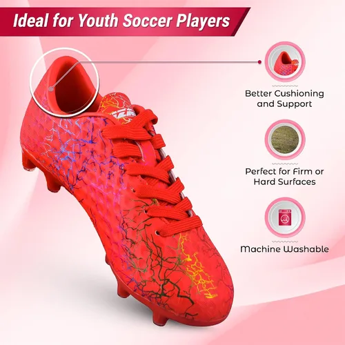Miniatura 4 de Vizari Zodiac Firm Ground Soccer Cleats Boys Girls Lightweight Youth Football Shoes Durable Molded TPU Outsole Superior Traction on Grass & Turf