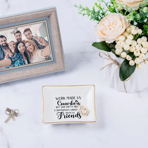 Miniatura 2 de Piudee Regalos para compañeros de trabajo para mujeres, plato de joyería de trabajo y amigos, regalo de agradecimiento para compañeros de trabajo