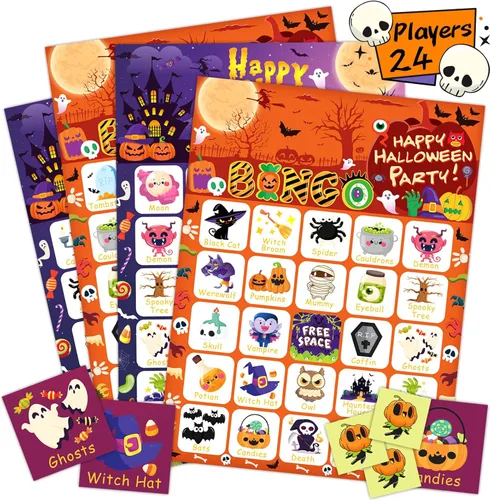 Miniatura 8 de YTSQLER Juego de bingo de Navidad para niños de 24 jugadores, tarjetas de bingo de Navidad, juegos de fiesta de vacaciones para familia, escuela