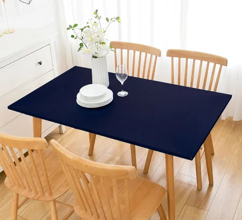Miniatura 11 de Wolkemer Mantel Redondo Ajustado de 2 Pies de Spandex Elástico Cubierta para Mesa de Cóctel Borde Elástico Negro Cubierta Superior de Mesa